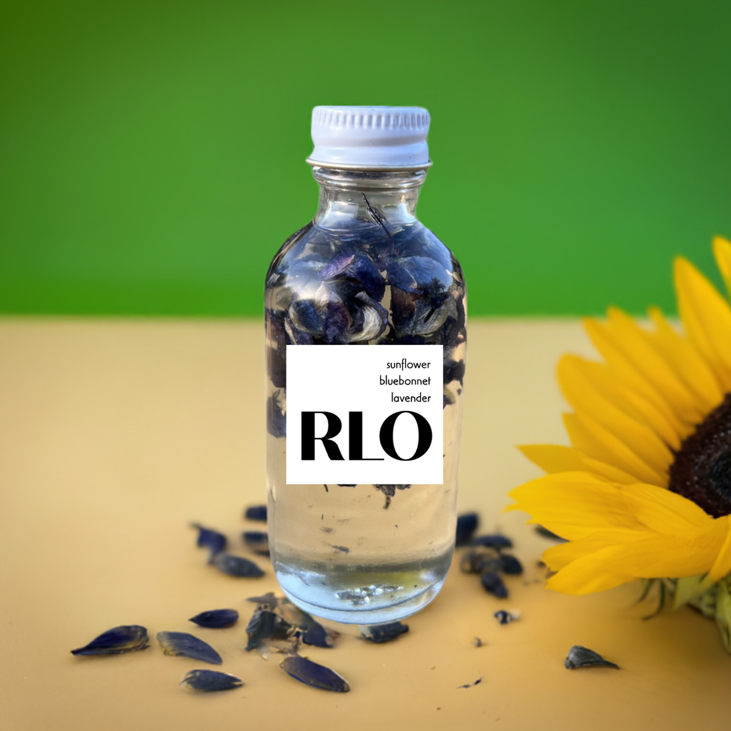 RLO GLOW: Body Oil with Sunflower with Bluebonnets