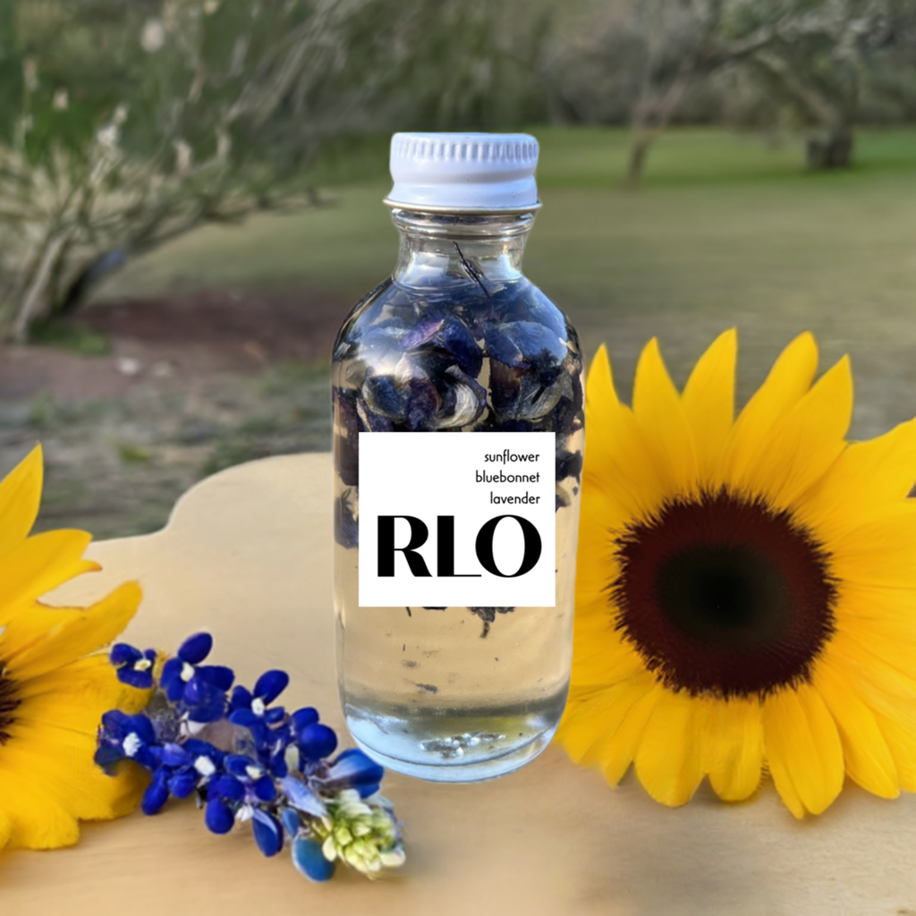 RLO GLOW: Body Oil with Sunflower with Bluebonnets