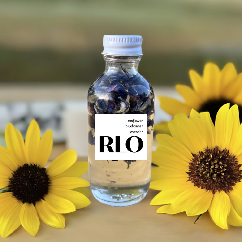 RLO GLOW: Body Oil with Sunflower with Bluebonnets