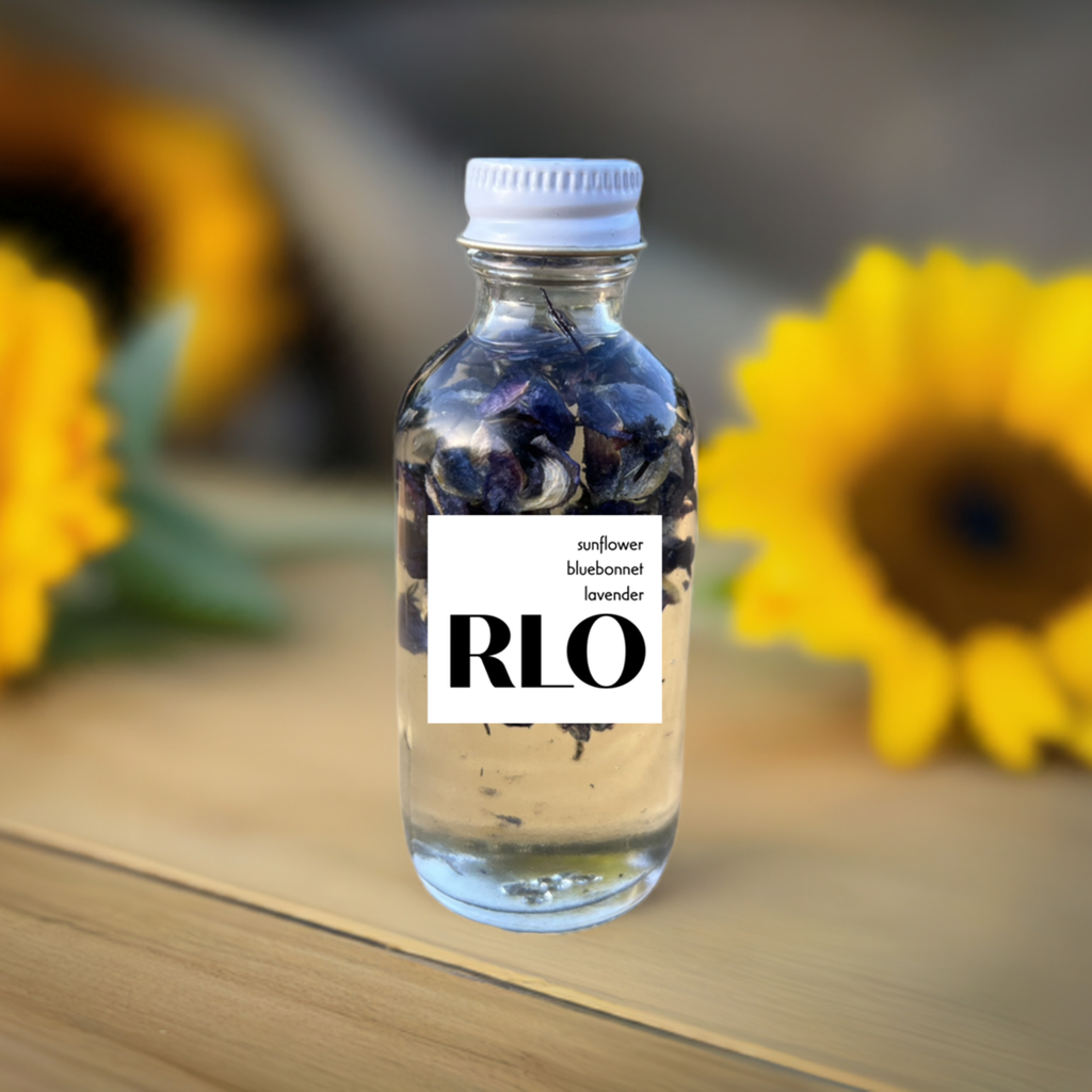 RLO GLOW: Body Oil with Sunflower with Bluebonnets